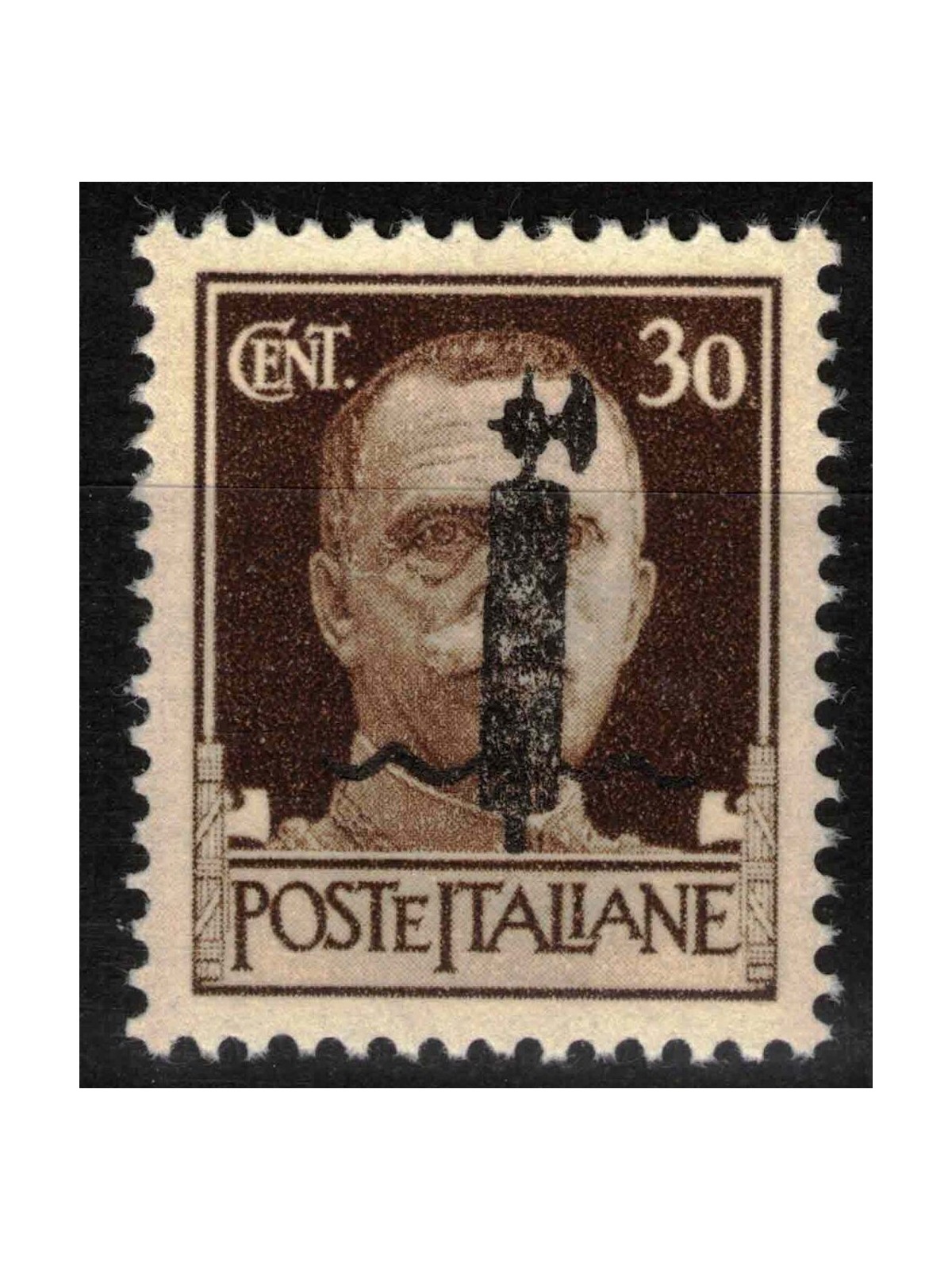 ITALIA RSI 1944 Varietà 30c Imperiale (errore colore soprast.) MNH** ©