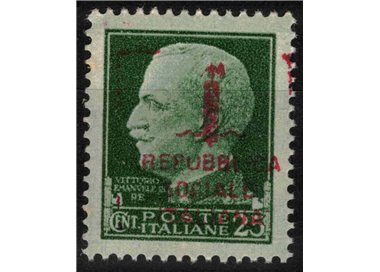 ITALY RSI 1944 Variety 25c Imperial (color error overprint) MNH** ©