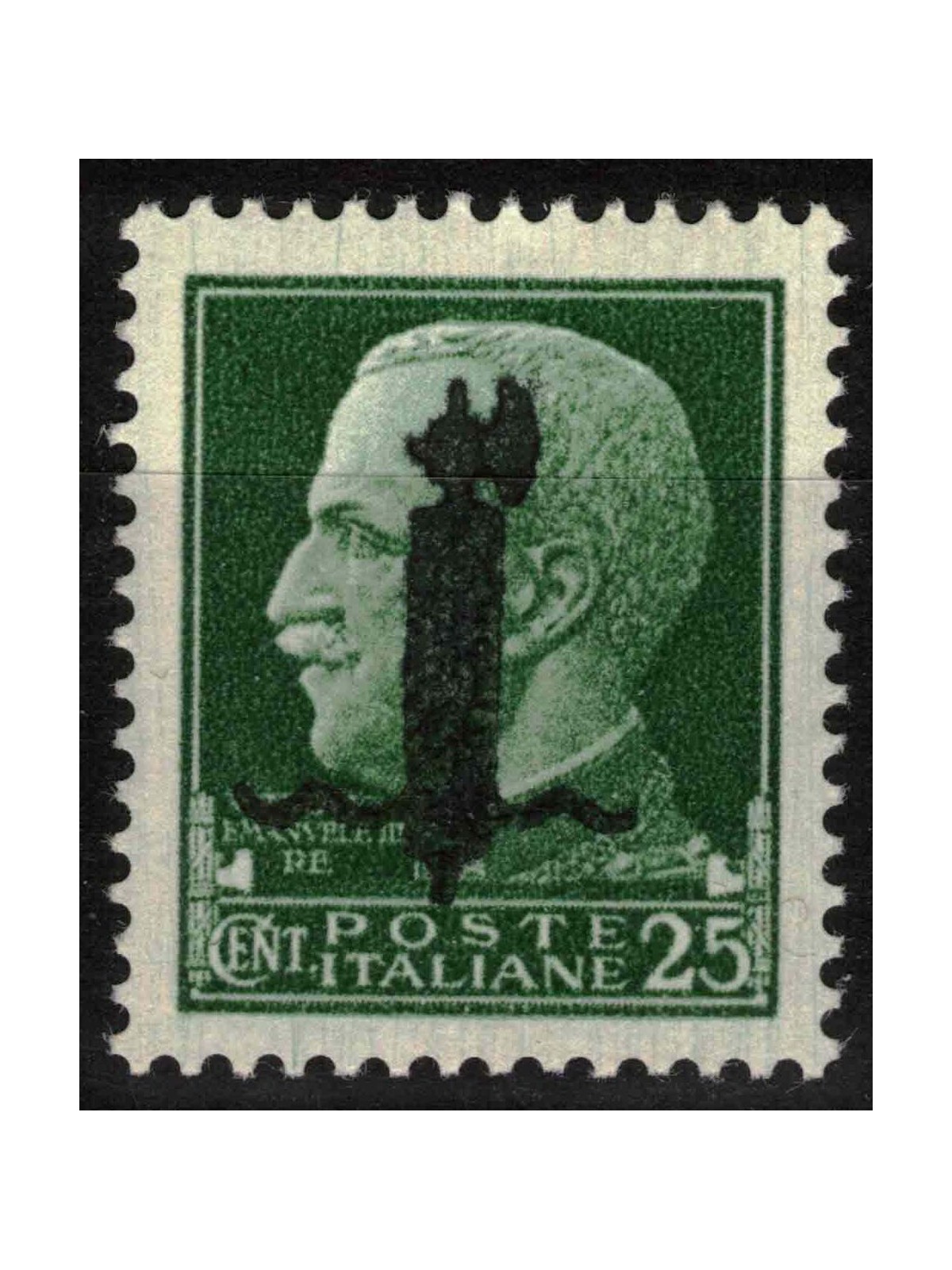 ITALIA RSI 1944 Varietà 25c Imperiale (errore colore soprast. fascio) MNH** ©