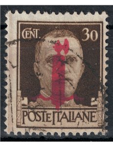 ITALY RSI 1944 Imperial 30c Florence (carmine lilac overlay) us ©