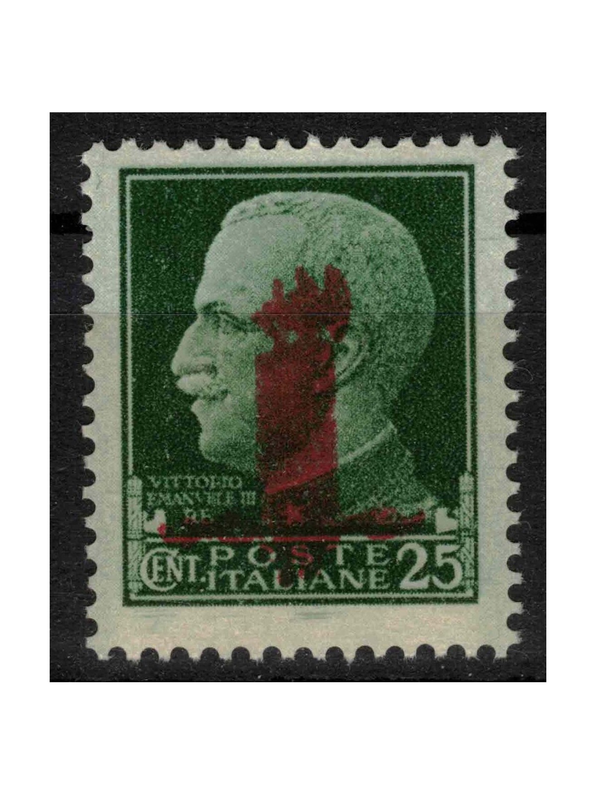ITALY RSI 1944 Variety 25c Imperial (double overprint) MNH** ©