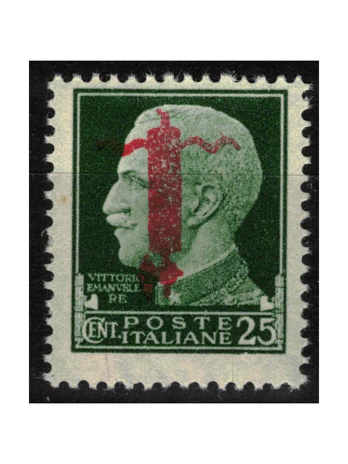 ITALIA RSI 1944 Varietà 25c Imperiale (soprast. capovolta) MNH** ©