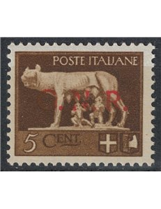 ITALIA RSI 1944 Varietà 5c Imperiale GNR (errore colore soprast.) MNH** ©