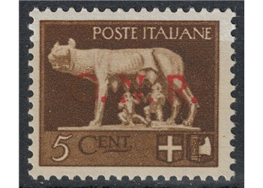 ITALY RSI 1944 Variety 5c Imperial GNR (color error overprint) MNH** ©