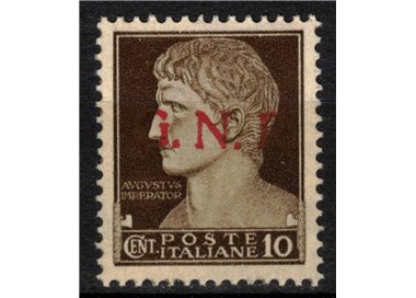 ITALY RSI 1944 Variety 10c Imperial GNR (color error overprint) MNH** ©