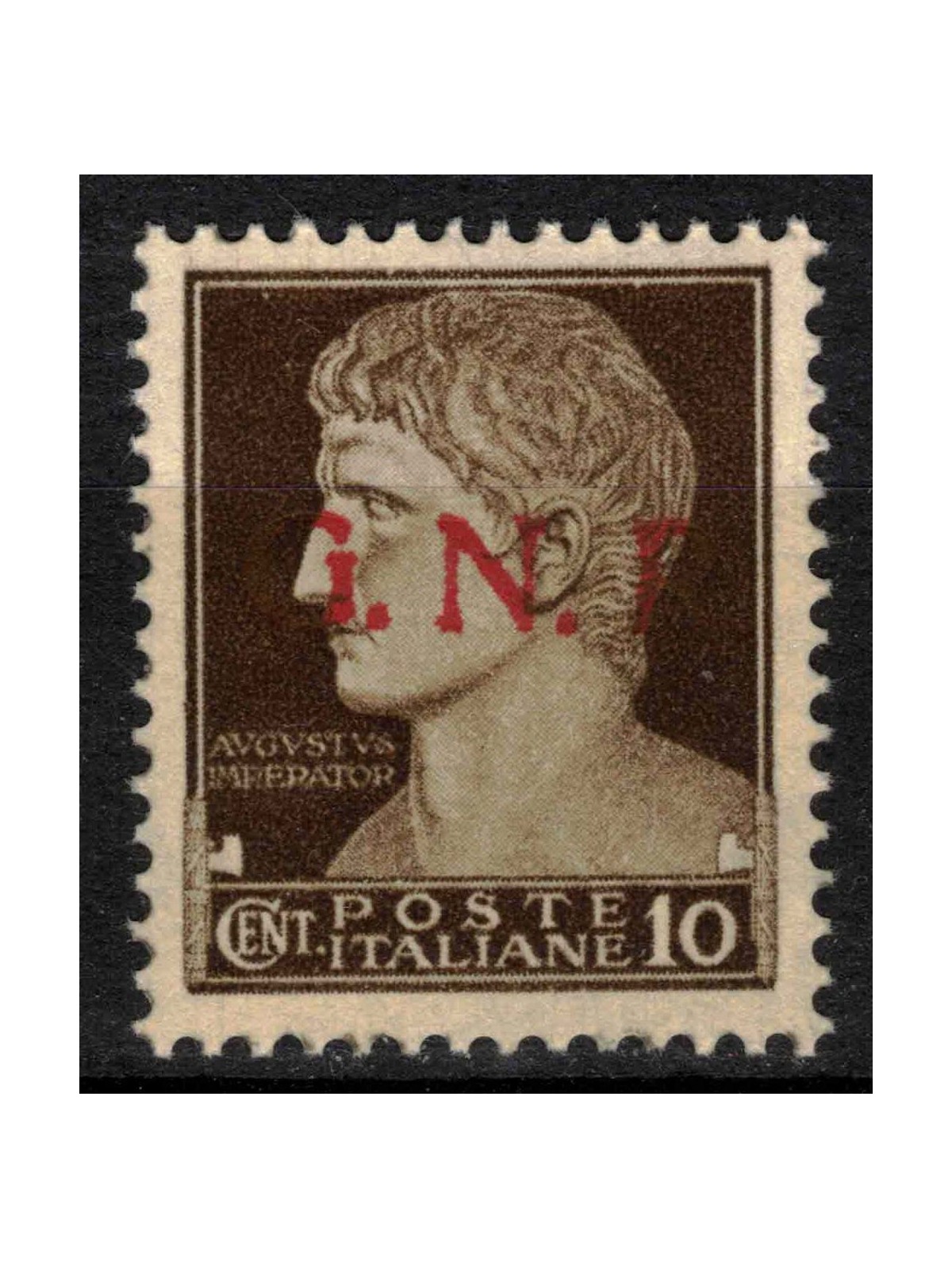 ITALY RSI 1944 Variety 10c Imperial GNR (color error overprint) MNH** ©