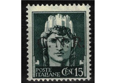 ITALY RSI 1944 Variety 15c Imperial GNR (color error overprint) MNH** ©