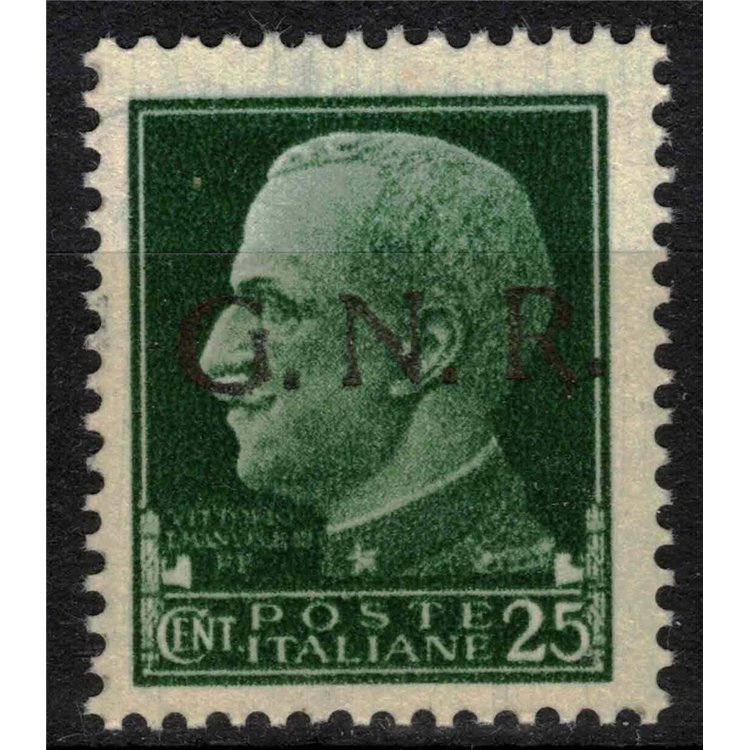 ITALIA RSI 1944 Varietà 25c Imperiale GNR (errore colore soprast.) MNH** ©