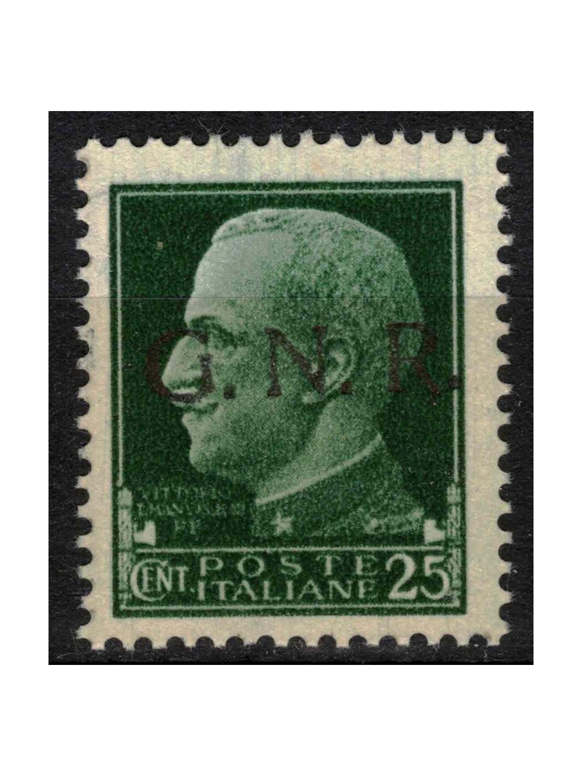 ITALIA RSI 1944 Varietà 25c Imperiale GNR (errore colore soprast.) MNH** ©