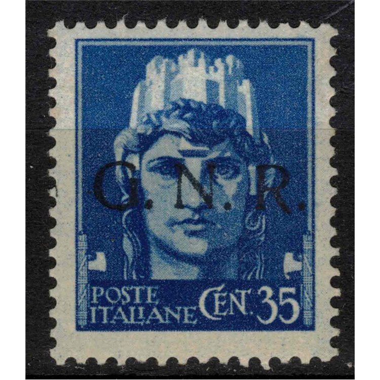 ITALY RSI 1944 Variety 35c Imperial GNR (color error overprint) MNH** ©