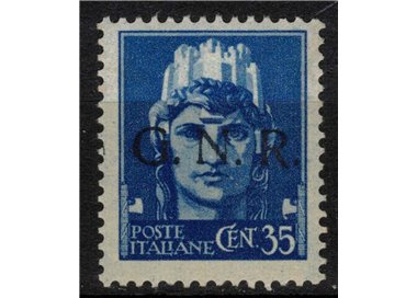 ITALY RSI 1944 Variety 35c Imperial GNR (color error overprint) MNH** ©