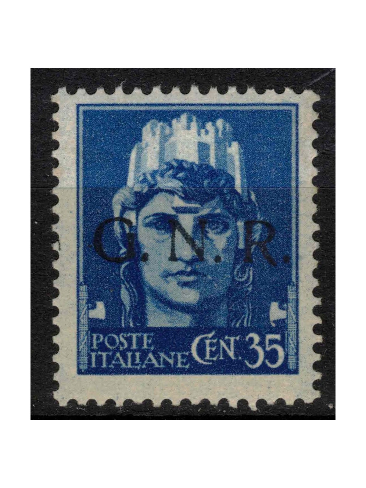 ITALIA RSI 1944 Varietà 35c Imperiale GNR (errore colore soprast.) MNH** ©