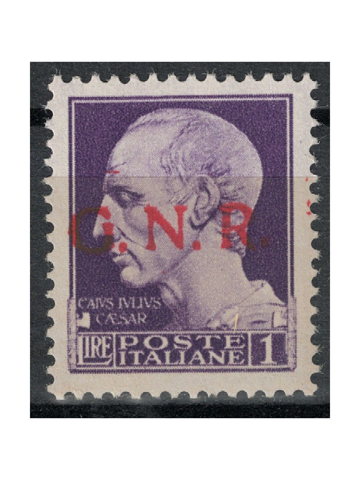 ITALY RSI 1944 Variety 1£ Imperial GNR (color error overprint) MNH** ©