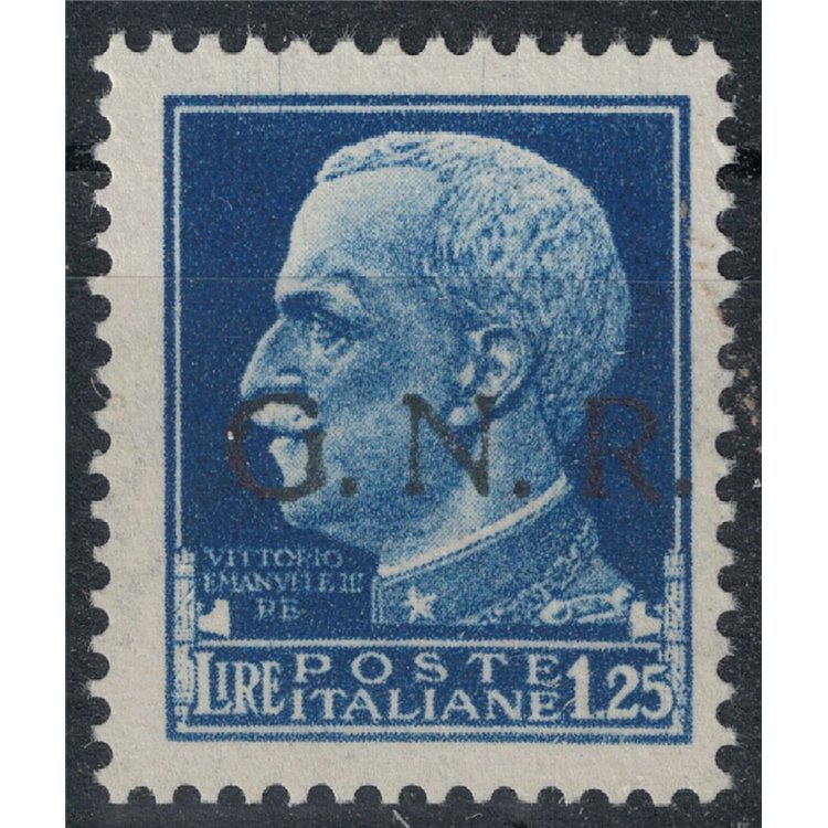 ITALIA RSI 1944 Varietà 1,25£ Imperiale GNR (errore colore soprast.) MNH** ©