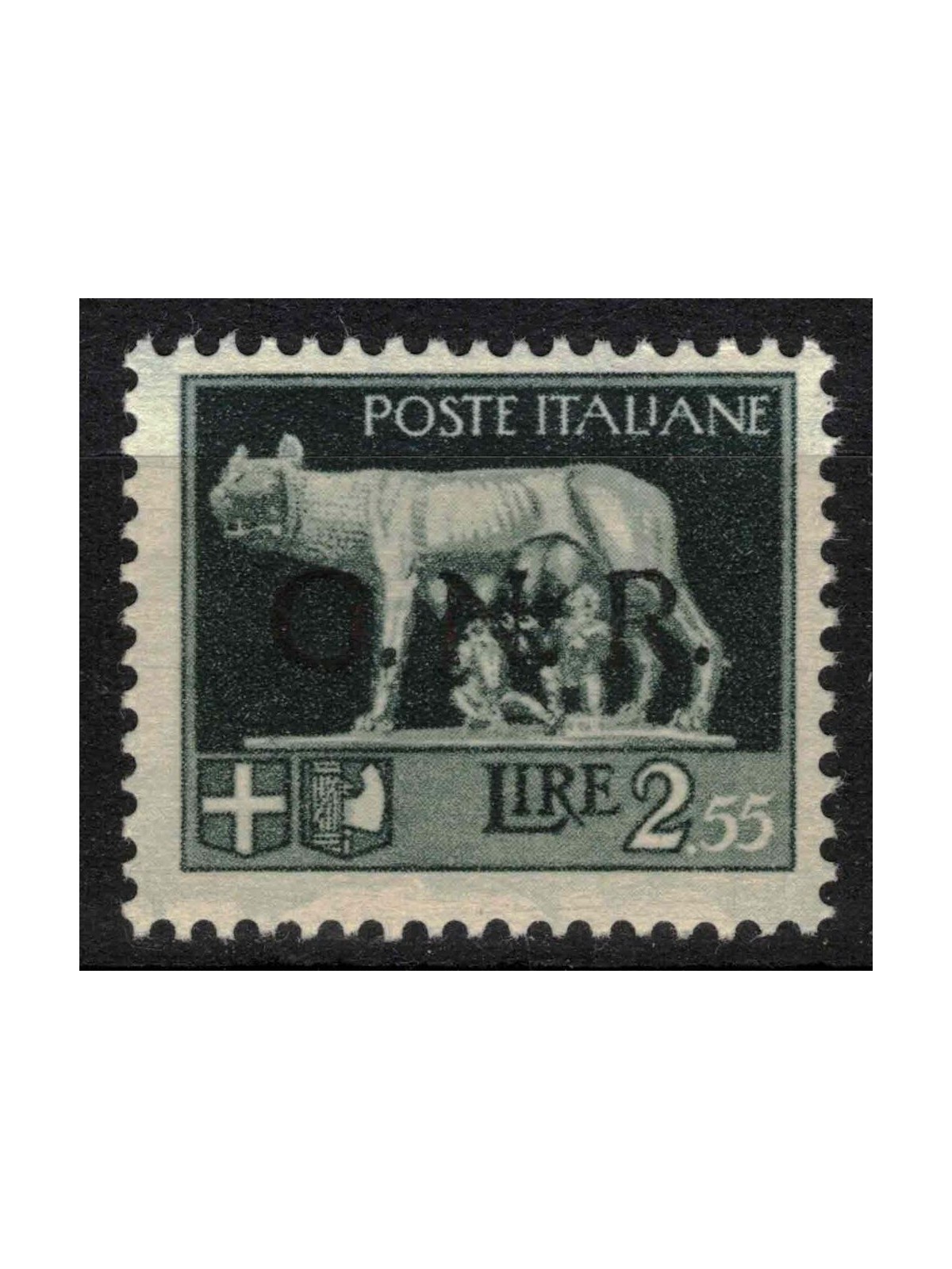 ITALY RSI 1944 Variety 2.55£ Imperial GNR (color error overprint) MNH** ©