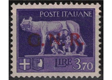 ITALIA RSI 1944 Varietà 3,70£ Imperiale GNR (errore colore soprast.) MNH** ©