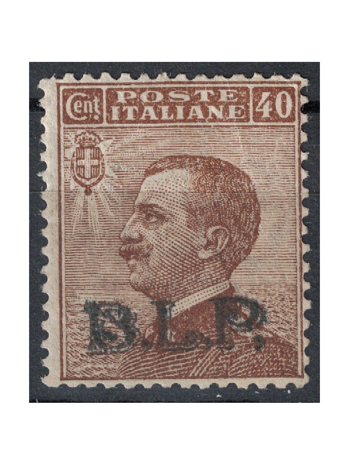 ITALIA REGNO 1922-23 BLP 40c bruno (soprast. in nero) MH* ©