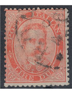 ITALIA REGNO 1879 Umberto I £2 vermiglio us ©