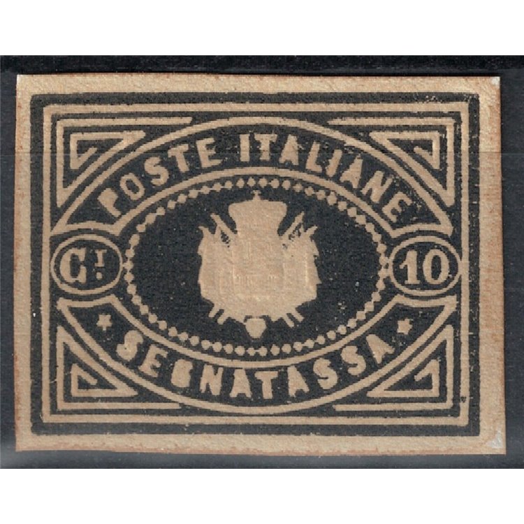 ITALIA REGNO 1864 Saggio Giuseppe Re (Ristampa) 10c Segnatasse MNG ©
