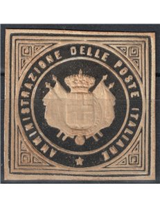 ITALIA REGNO 1864 Saggio Giuseppe Re (Ristampa) Stemma Sabaudo MNG ©