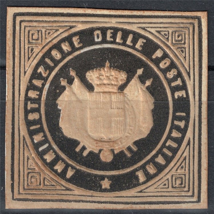 ITALIA REGNO 1864 Saggio Giuseppe Re (Ristampa) Stemma Sabaudo MNG ©