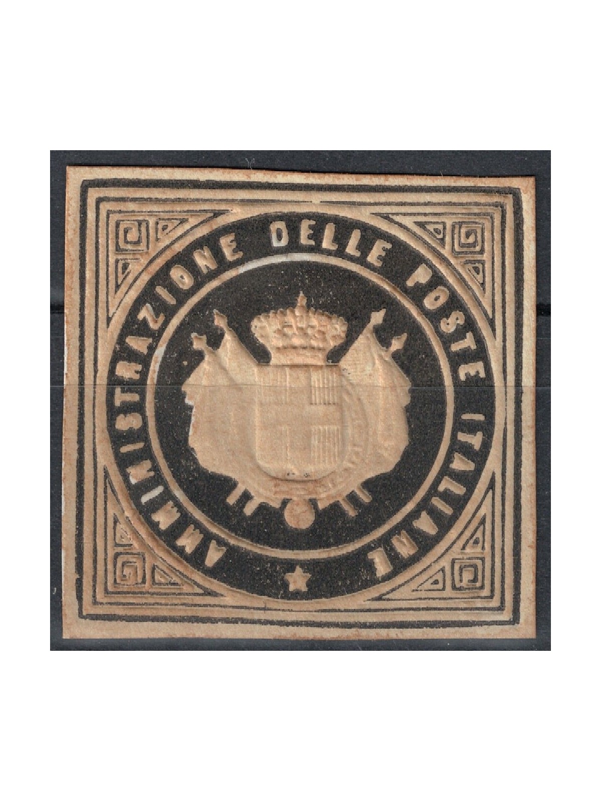 ITALIA REGNO 1864 Saggio Giuseppe Re (Ristampa) Stemma Sabaudo MNG ©