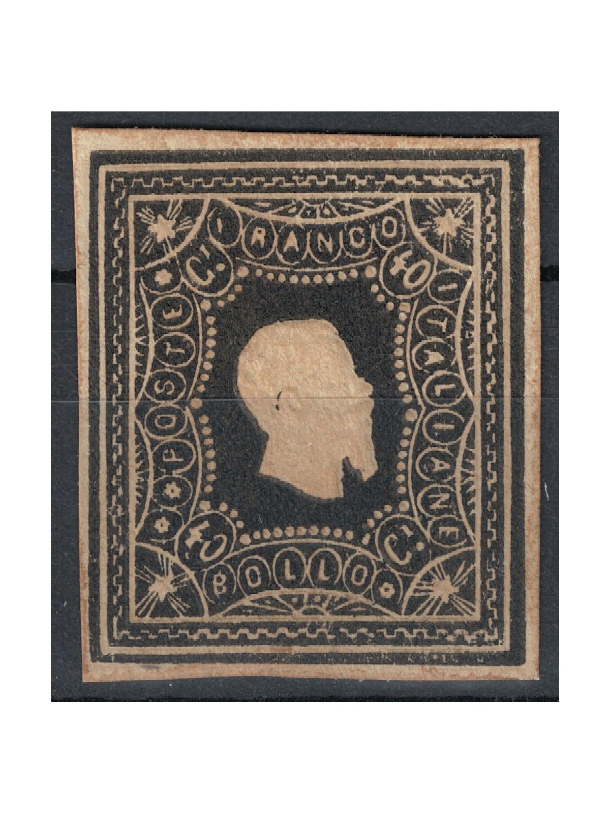 ITALY KINGDOM 1864 Essay Joseph King (Reprint) 40c black MNG ©