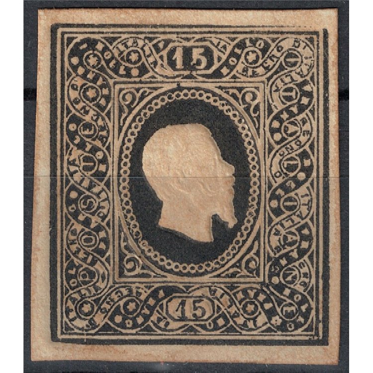 ITALY KINGDOM 1864 Essay Joseph King (Reprint) 15c black MNG ©