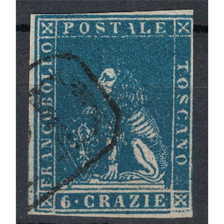 GRANDUCATO DI TOSCANA 1857 Marzocco 6cr azzurro us ©