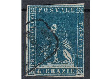 GRANDUCATO DI TOSCANA 1857 Marzocco 6cr azzurro us ©