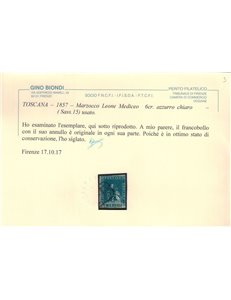 GRANDUCATO DI TOSCANA 1857 Marzocco 6cr azzurro us ©