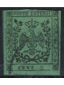 DUCATO DI MODENA 1852 Aquila Estense 5c verde (senza punto) us ©