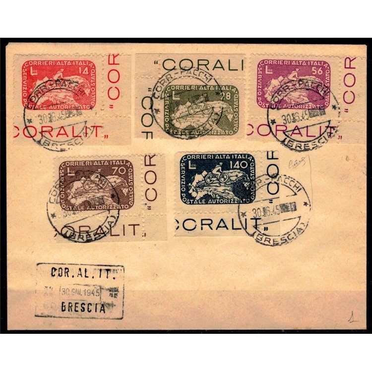 ITALIA LUOGOTENENZA 1945 Servizi Privati (CORALIT) 5v us ©