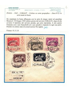 ITALIA LUOGOTENENZA 1945 Servizi Privati (CORALIT) 5v us ©