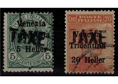 TRENTINO (BZ3) 1918-19 Venezia Tridentina soprast. TAXE 2v us ©