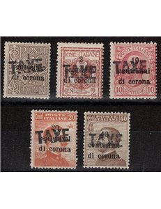 TRENTINO (BZ3) 1918-19 Trento and Trieste overprinted TAXE 5v MNH** ©