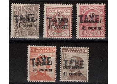 TRENTINO (BZ3) 1918-19 Trento and Trieste overprinted TAXE 5v MNH** ©