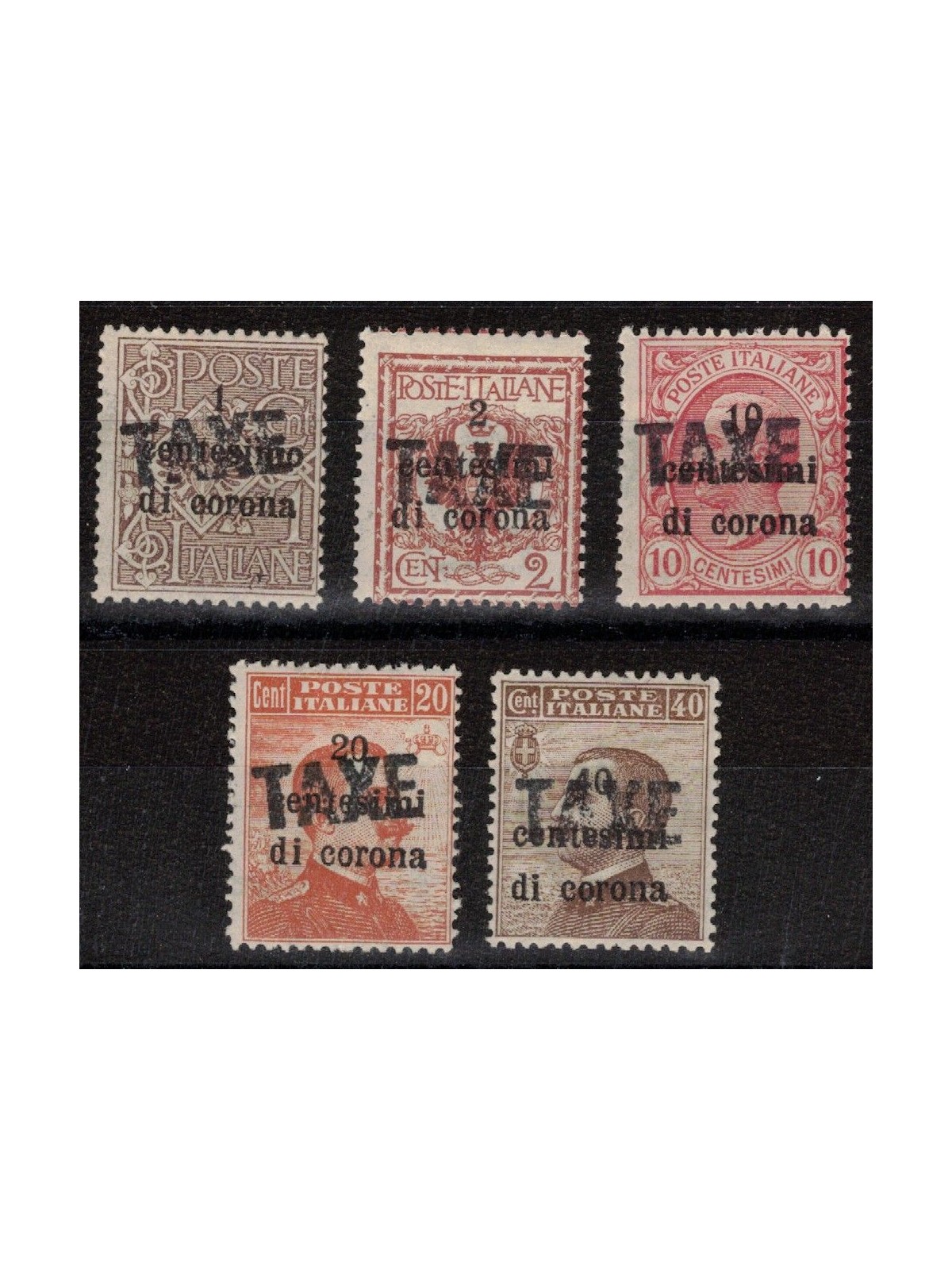 TRENTINO (BZ3) 1918-19 Trento and Trieste overprinted TAXE 5v MNH** ©