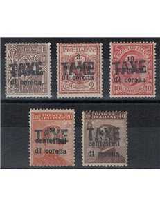 TRENTINO (BZ3) 1918-19 Trento e Trieste soprast. TAXE 5v MH* ©