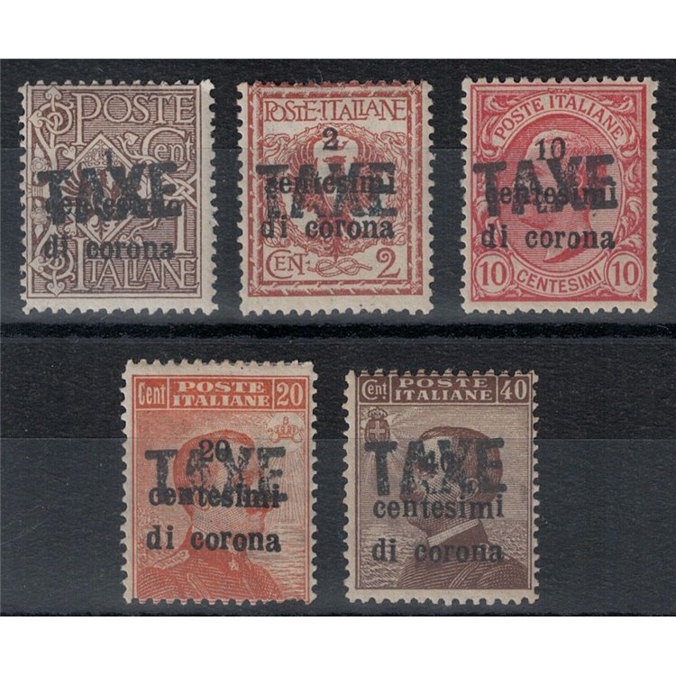 TRENTINO (BZ3) 1918-19 Trento e Trieste soprast. TAXE 5v MH* ©