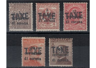 TRENTINO (BZ3) 1918-19 Trento e Trieste soprast. TAXE 5v MH* ©