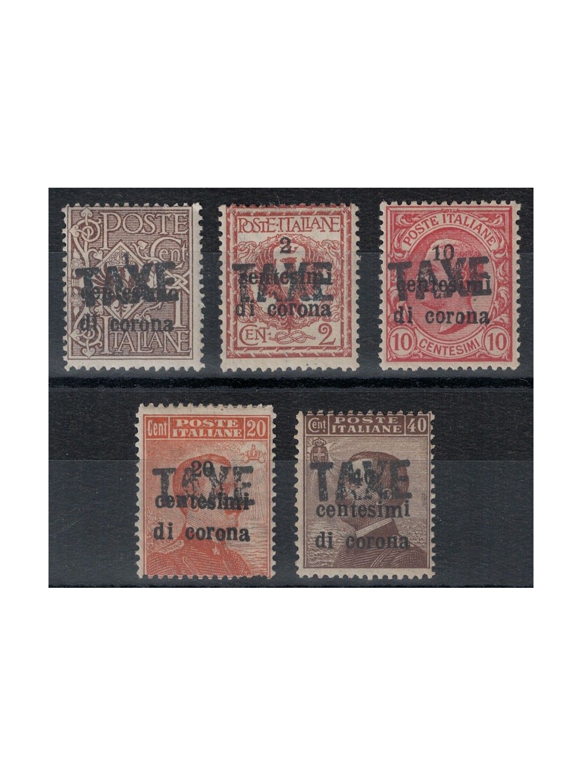 TRENTINO (BZ3) 1918-19 Trento and Trieste overprinted TAXE 5v MH* ©