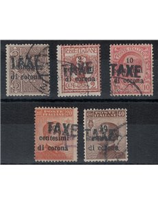 TRENTINO (BZ3) 1918-19 Trento and Trieste overprinted TAXE 5v us ©