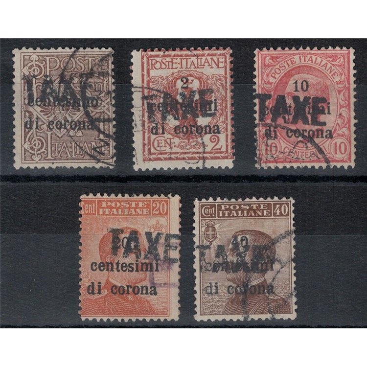 TRENTINO (BZ3) 1918-19 Trento and Trieste overprinted TAXE 5v us ©