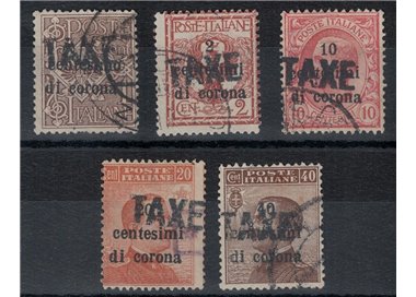 TRENTINO (BZ3) 1918-19 Trento and Trieste overprinted TAXE 5v us ©