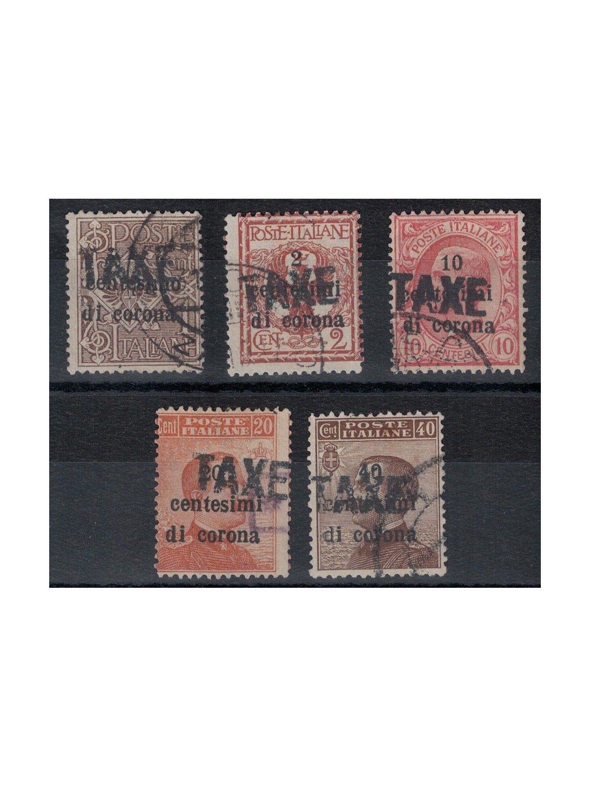 TRENTINO (BZ3) 1918-19 Trento and Trieste overprinted TAXE 5v us ©