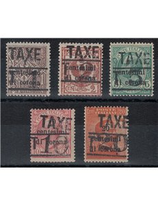 TRENTINO (BZ3) 1918-19 Trento and Trieste (TAXE + T with number) 5v MNH** ©