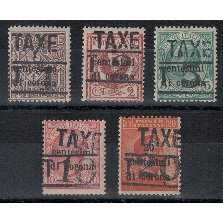 TRENTINO (BZ3) 1918-19 Trento e Trieste (TAXE + T con cifra) 5v MNH** ©