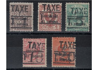 TRENTINO (BZ3) 1918-19 Trento e Trieste (TAXE + T con cifra) 5v MNH** ©