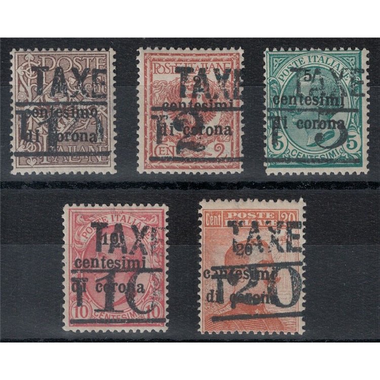 TRENTINO (BZ3) 1918-19 Trento e Trieste (TAXE + T con cifra) 5v MH* ©